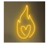 RONGCH Decoración Lámparas Letrero De Neón Amor Ardiente, Ideal Para Cafeterías, Bares, Con Brillo Ajustable 31cm(Orange,Blue,Green,Silver,Black)