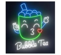 RONGCH Decoración Lámparas Letrero De Neón Con Luz LED Bubble Tea Ideal Para Decorar La Pared Tu Habitación, Cafetería Bar, Estar, Fiesta Cumpleaños 65cm