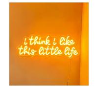RONGCH Decoración Lámparas Letrero De Neón I Think Like This Little Life decoración Para Escaparates, Entrada Negocios 63.5x24.5cm(Lemon Yellow)