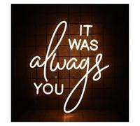 RONGCH Decoración Lámparas Letrero De Neón It Was Always You Luz LED Romántica Regulable, Alimentación USB, Ideal Para Bodas, Pedidas De Mano, Dormitorio, Decoración 45cmx38cm
