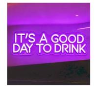 RONGCH Decoración Lámparas Letrero De Neón It's A Good Day To Drink carrito Bar, Bebidas Alcohólicas, Decoración Para Fiestas, Salas Juegos, Dormitorio, 53cm(Púrpura)