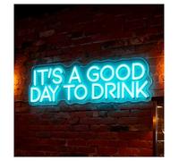 RONGCH Decoración Lámparas Letrero De Neón It's A Good Day To Drink carrito Bar, Bebidas Alcohólicas, Decoración Para Fiestas, Salas Juegos, Dormitorio, 53cm(Ice Blue)