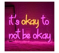 RONGCH Decoración Lámparas Letrero De Neón It's Okay To Not Be Okay Con Luz Regulable Y Alimentación Por USB Para Decoración Del Hogar Dormitorio Aula Fiesta Negocio 36.4cmx25cm