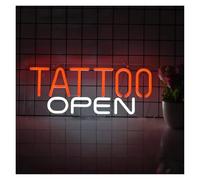 RONGCH Decoración Lámparas Letrero De Neón Tattoo Open Regulable Para Negocios, Estudios, Salones De Belleza, Comerciales, 40cmx16.5cm