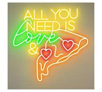 RONGCH Luces de neón Letrero De Neón All You Need Is Love & Pizza, Decoración De Pared Para El Hogar, Bar, Sala, Fiesta, Restaurante, Bienvenida 60cm(F)