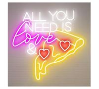 RONGCH Luces de neón Letrero De Neón All You Need Is Love & Pizza, Decoración De Pared Para El Hogar, Bar, Sala, Fiesta, Restaurante, Bienvenida 60cm(H)