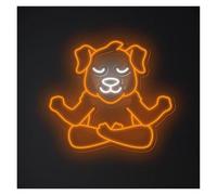 RONGCH Luces de neón Letrero De Neón Con Diseño De Perro Meditando, Luz Para Yoga, Gimnasio, Estudio De Yoga, Oficina, Dormitorio, Lámpara Regulable 45cm(C)