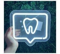 RONGCH Luces de neón Letrero De Neón Con Logotipo De Dientes, Luz De Neón Para Dentistas, Decoración De Pared Y Ventana, Letrero De Bienvenida(30x33cm)