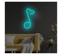 RONGCH Luces de neón Letrero De Neón Con Nota Musical, Con Alimentación Por USB, Con Brillo Ajustable, Para Decoración De Pared De Tiendas 15cmx25cm(F)