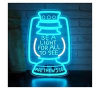 RONGCH Luces de neón Letrero De Neón De Queroseno BE A LIGHT FOR ALL TO SEE Luz Regulable Para Dormitorio, Aula, Escuela, Oficina, Iglesia, Decoración De Pared 36cmx24cm