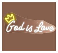 RONGCH Luces de neón Letrero De Neón Dios Es Amor, Decoración Para Bodas, Fiestas De Compromiso, Hogar, Habitación De Niñas, Salón De Belleza, Lámpara De 42X17cm(Segundo)