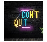 RONGCH Luces de neón Letrero De Neón Don't Quit Con Luces De Neón Alimentadas Por USB Para Bar, Hotel, Aeropuerto, Dormitorio, Decoración De Pared 25.4cmx38.1cm