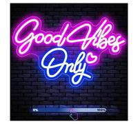 RONGCH Luces de neón Letrero De Neón Good Vibes Only Para Decoración De Pared, Luz LED Para Dormitorio, Alimentado Por USB Con Interruptor Regulable