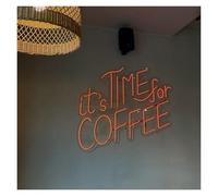 RONGCH Luces de neón Letrero De Neón It's Time For Coffee, Luz Para Cafetería, Decoración Pared, Bienvenida Abierto 31cmx40cm(Segundo)