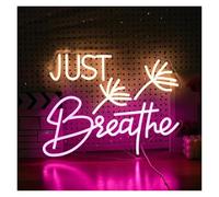 RONGCH Luces de neón Letrero De Neón Just Breathe Regulable Para Decoración De Pared, Letras, Ideal Para Dormitorio, Estudio De Yoga, Gimnasio, Sala De Lectura, 40cmх30cm
