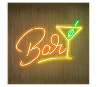 RONGCH Luces de neón Letrero De Neón Para Bar Con Alimentación Por USB, Brillo Ajustable, Luces De Neón Para Cócteles, Decoración De Pared Para Club Bistró 28cmx38.1cm(Re)