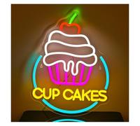 RONGCH Luces de neón Letrero De Neón Para Pastel, Tienda De Postres, Comedor, Bar, Decoración De Pared Para Fiesta, Lámparas Led De Feliz Cumpleaños, 40cm×30cm