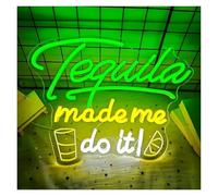 RONGCH Luces de neón Letrero De Neón Tequila Me Hizo Con Atenuación USB Para Fiestas, Hogar, Cervecerías, Bares, Pubs, Negocios, Cuevas De Hombres, Bistros, Decoración 39.4x30.5cm
