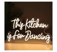RONGCH Luces de neón Letrero De Neón This Kitchen Is For Dancing Decoración De Pared Para Cocina Arte Divertido Luz Comedor Para La Familia 45cmх26cm(Cool White)