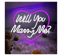 RONGCH Luces de neón Letrero De Neón Will You Marry Me Con Luz Regulable Para Decoración De Pared Para Bodas, Cumpleaños Y Propuestas De Matrimonio 38cmx30cm