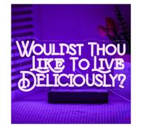 RONGCH Luces de neón Letrero De Neón Wouldst Thou Like To Live Deliciously?Con Atenuación USB Para Dormitorio, Club, Halloween, Decoración De Ventana, Fiesta, 21x42cm