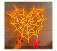 RONGCH Luces de neón Letrero Neón Forma Corazón Telaraña Para Decoración Neón, Letrero Truco O Trato Letrero Neón Forma Telaraña Para Eventos Fiestas Decoración Hogar 36cmx40cm(C)
