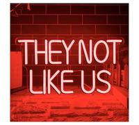 RONGCH Luces de neón Letrero They Not Like Us neón Regulable Con Alimentación Por USB, Para Sala De Juegos, Decoración De Pared Para Fiestas 40x22cm