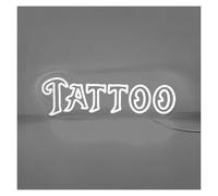 RONGCH Luces de neón Letreros De Neón TATTOO Regulables Con Alimentación USB, Luz De Neón Para Tienda, Decoración De Pared, Letras, Letrero De Neón, Luces De Neón Comerciales(Blanco)
