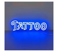 RONGCH Luces de neón Letreros De Neón TATTOO Regulables Con Alimentación USB, Luz De Neón Para Tienda, Decoración De Pared, Letras, Letrero De Neón, Luces De Neón Comerciales(Azul)