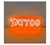 RONGCH Luces de neón Letreros De Neón TATTOO Regulables Con Alimentación USB, Luz De Neón Para Tienda, Decoración De Pared, Letras, Letrero De Neón, Luces De Neón Comerciales(Orange,Green,Black)