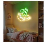 RONGCH Luces de neón Luces De Neón Con Diseño De Gato Cereza, Brillo Ajustable, Ideales Para Decoración De Pared De Estudio, Cafetería, 38cmx38cm(Segundo)
