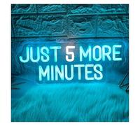 RONGCH Luces de neón Luces De Neón Just 5 More Minutes Para Decoración De Dormitorio Y Sala De Juegos 15x40cm