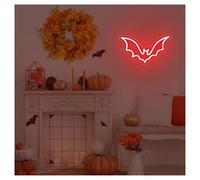 RONGCH Luces de neón Luces De Neón Murciélago Con Alimentación USB, Nocturnas Regulables, Aptas Para Colgar En Puertas, Paredes Y Balcones 25cmx41cm(Rojo)