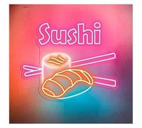 RONGCH Luces de neón Luz De Neón De Rollo De Sushi De Gran Tamaño Para Escaparate De Negocios, Decoración De Restaurante Japonés, Letrero De Comida Abierta De 50cm(Segundo)