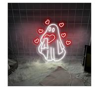 RONGCH Luces de neón Luz De Neón Fantasma Be My Boo, Ideal Para Dormitorio, Festival, Fiesta, Decoración De Pared, Regulable, 55cm