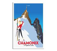 RONGCHENG Póster de viaje vintage de Chamonix Mont Blanc para decoración de pared del hogar, póster impreso, pintura de regalo