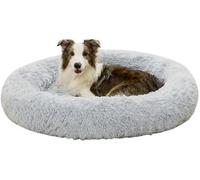 Rongchenghao Cama redonda de felpa suave para mascotas, cómoda cama para perros y gatos, cómoda cama para perros y gatos, color gris, 60 cm
