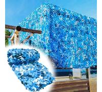 RONGESAEFS Red de Camuflaje Azul 8x8m(26.2x26.2ft), Tela Oxford 210D-Protección Solar y Aislamiento Térmico para Piscina, Patios, Fondos de Fotografía y Pantallas de Privacidad
