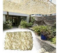 RONGESAEFS Red de Camuflaje Beige 3x4m(9.8x13ft), Malla Camuflaje Sombra y Aislamiento Térmico, Protección Solar para Patio, Pantalla de Privacidad, para Fiestas Temáticas, Camping y Jardín