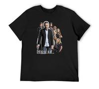 Ronghua House M.D Everybody Lies Licensed T-Shirt Man's Fashion Cotton Black Clothes, Negro , M