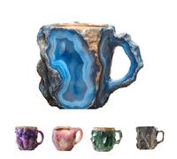 RONGJUEOZ 2024 New Mineral Crystal Coffee Mugs,Colorful Crystal Mug Translucid Coffee Mug,Elegant Crystal Gift for Home Office Coffee Mugs (Blue)