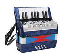 Rongm Acordeón Infantil Fácil, 17 Teclas, Azul