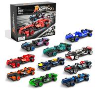 Rongmeiz F1 Juego de construcción de coches de carreras, 10 unidades, juguetes de construcción para niños, niños y niñas, a partir de 6 años, un regalo sorpresa para los amantes de las carreras