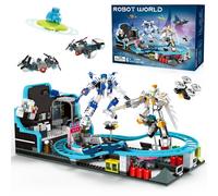 Rongmeiz Space Roller Coaster Building - 1257 PCS Creative STEM Project with Rocket Launch & Satellite Station, Interactive Building Toys for Kids Ages 6-12, Educational Birthday Gift for Boys & Girls