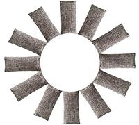 Rongrong 2/6/12 Pack de bolsas purificadoras de aire de carbón activado de bambú natural, desodorante de zapatos y absorbente de olor para armarios, bolsas de ambientador para coche, 12Pack(75g*12)