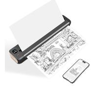 Rongta Impresora inalámbrica portátil pequeña, impresora térmica sin tinta WiFi Bluetooth móvil para viajes y uso doméstico, compatible con papel térmico US Letter/A4/A5/B5, compatible con teléfonos