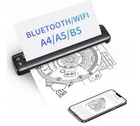 Rongta Impresora portátil inalámbrica para viajes, impresora térmica sin tinta, compatible con Android, iOS y laptop, pequeña impresora móvil Bluetooth para uso escolar, oficina, hogar
