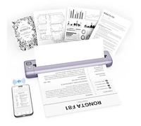 Rongta Impresora portátil inalámbrica para viajes, impresoras térmicas sin tinta Bluetooth para tamaño carta de Estados Unidos y A4, compatible con teléfonos Android iOS, Mac, Windows, laptop, oficina