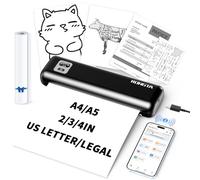 Rongta Impresora portátil inalámbrica para viajes, impresoras térmicas sin tinta para 8.5 x 11 pulgadas, tamaño A4, compatible con teléfonos inteligentes Android iOS, laptop Mac Windows para oficina y