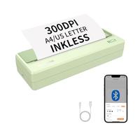 Rongta Impresora portátil para viajes, impresora térmica Bluetooth, compatible con Android, iOS y laptop, compatible con letras estadounidenses de 8.5 x 11 pulgadas, adecuada para oficina, escuela